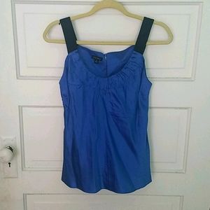 Silk blue nine west shirt with black straps